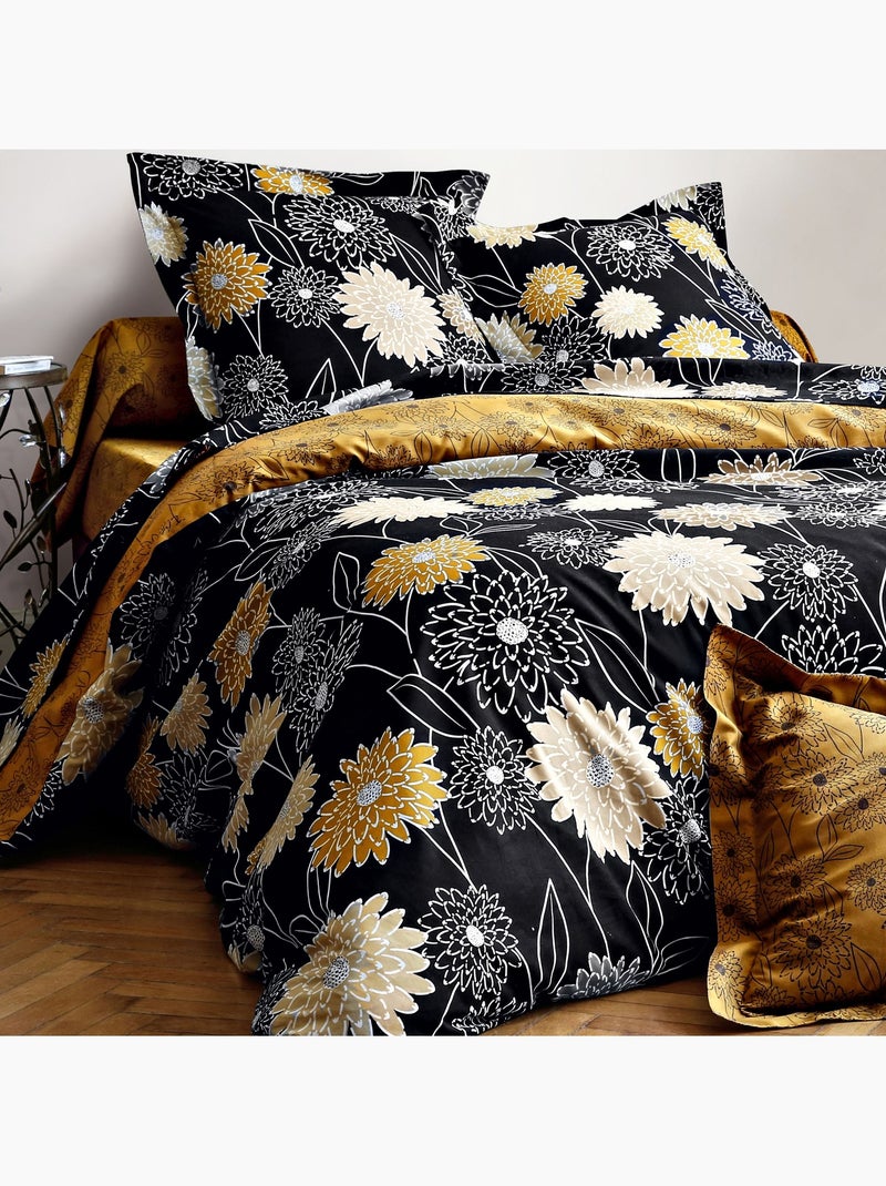 Becquet - Taie traversin YELFLOR en coton Noir - Kiabi