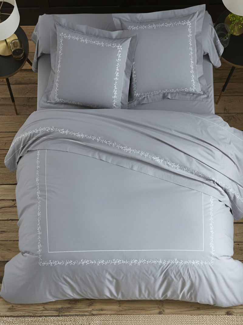 Becquet - Taie volant ADELE en coton Gris Argenté - Kiabi