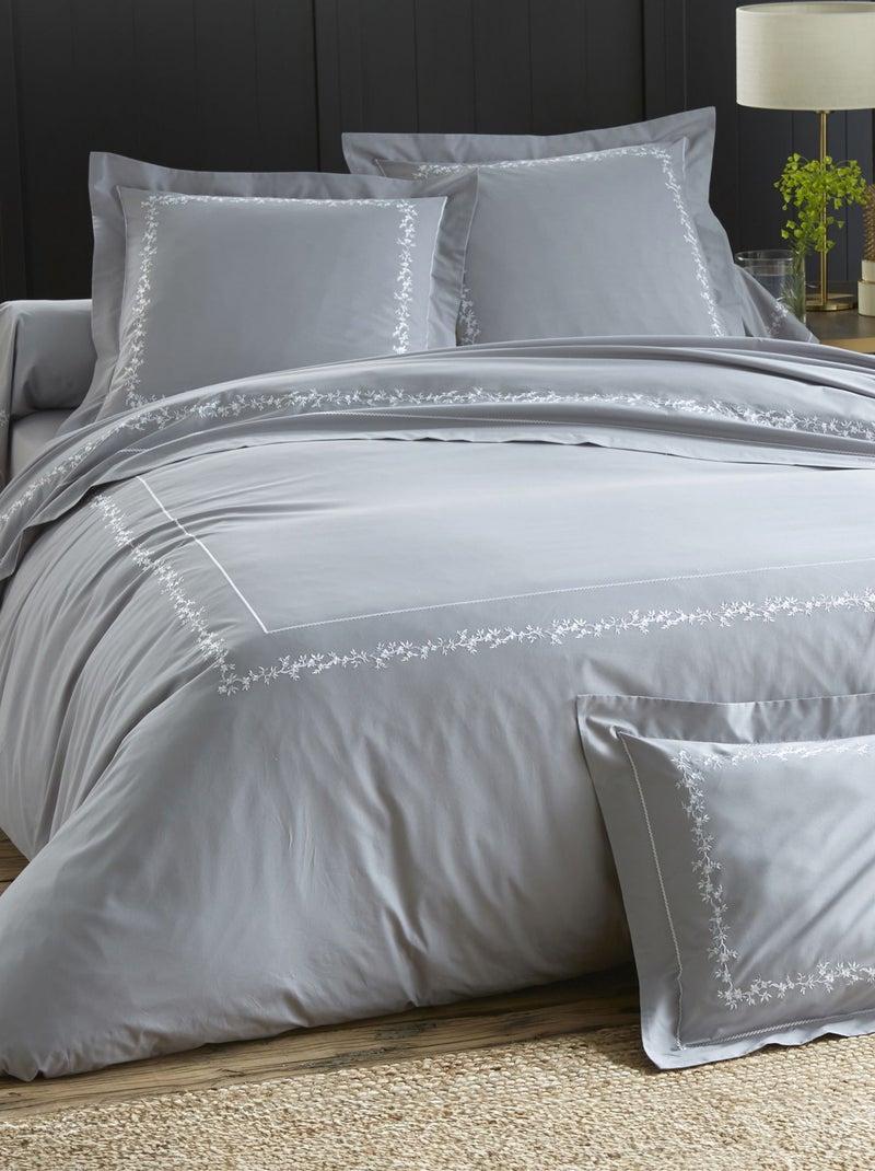 Becquet - Taie volant ADELE en coton Gris Argenté - Kiabi