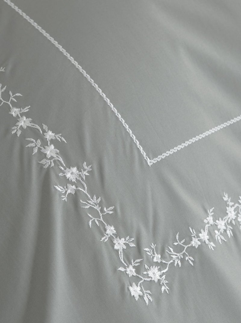 Becquet - Taie volant ADELE en coton Gris Argenté - Kiabi