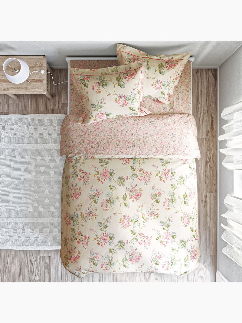 Becquet - Taie volant ADENA en coton Rose - Kiabi