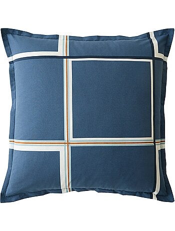 Becquet - taie volant bibus bleu en coton