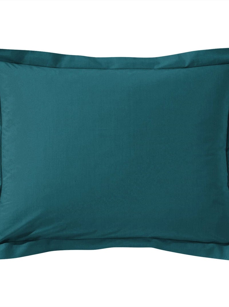 Becquet - Taie volant COTON UNI LAURÉAT en coton Bleu canard - Kiabi