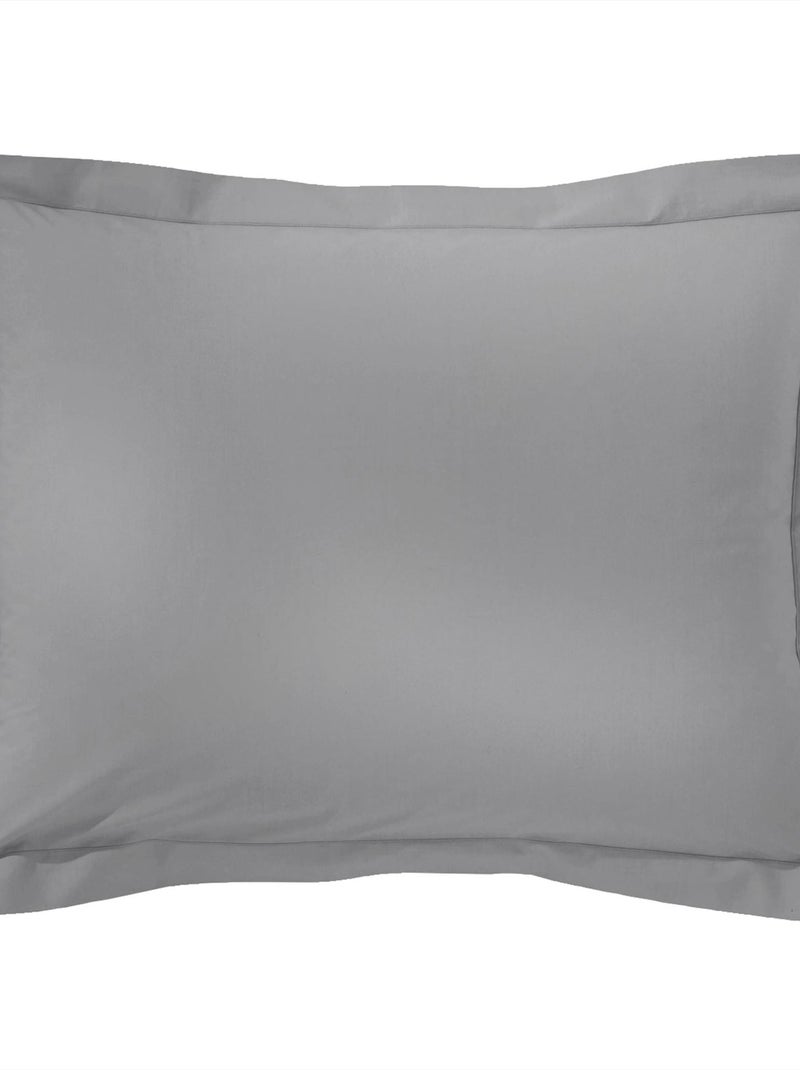 Becquet - Taie volant COTON UNI LAURÉAT en coton Gris moyen - Kiabi