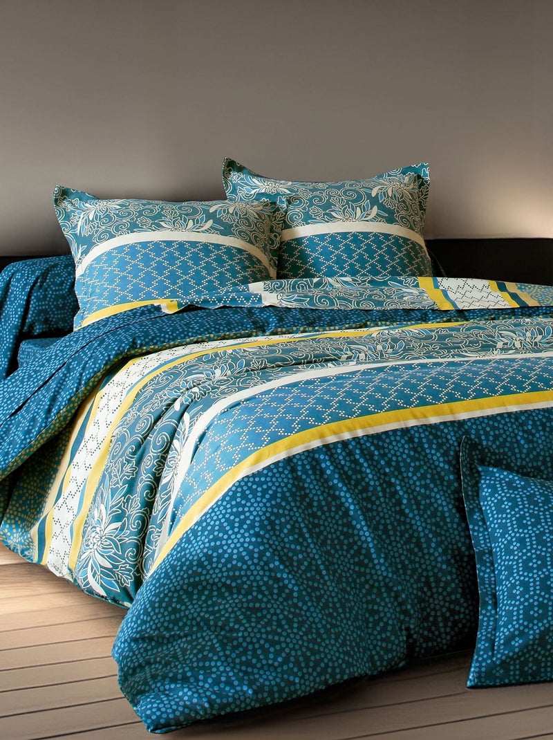 Becquet - Taie volant CUZCO en coton Bleu - Kiabi