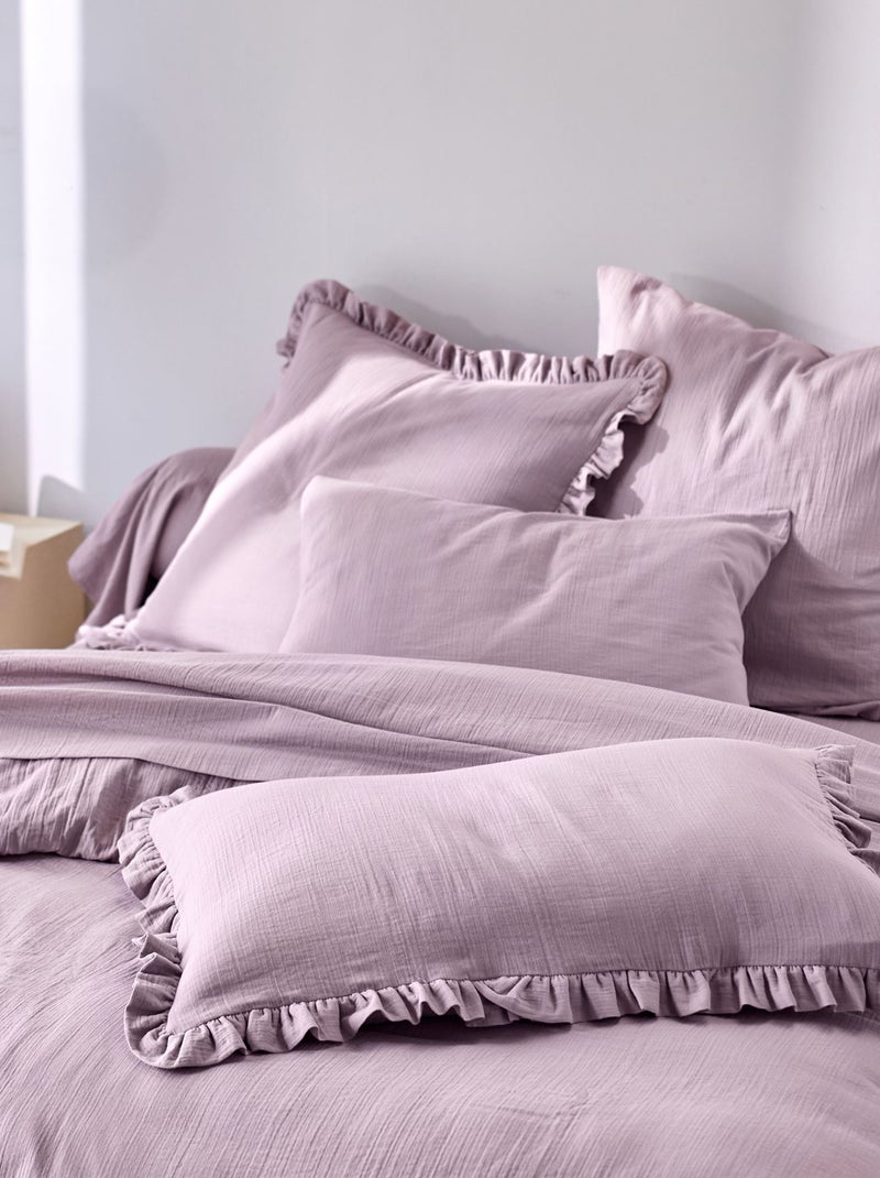Becquet - Taie volant DOUBLE GAZE en coton Violet - Kiabi