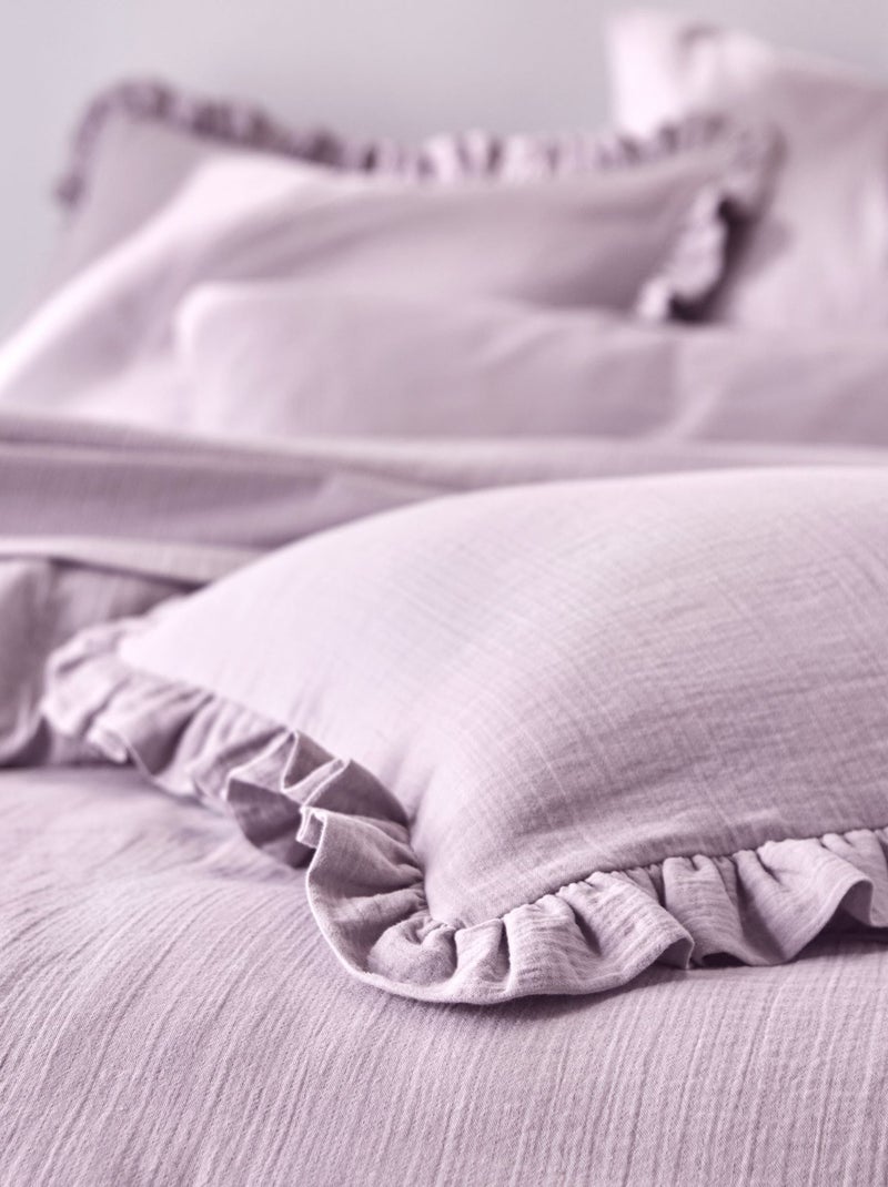 Becquet - Taie volant DOUBLE GAZE en coton Violet - Kiabi