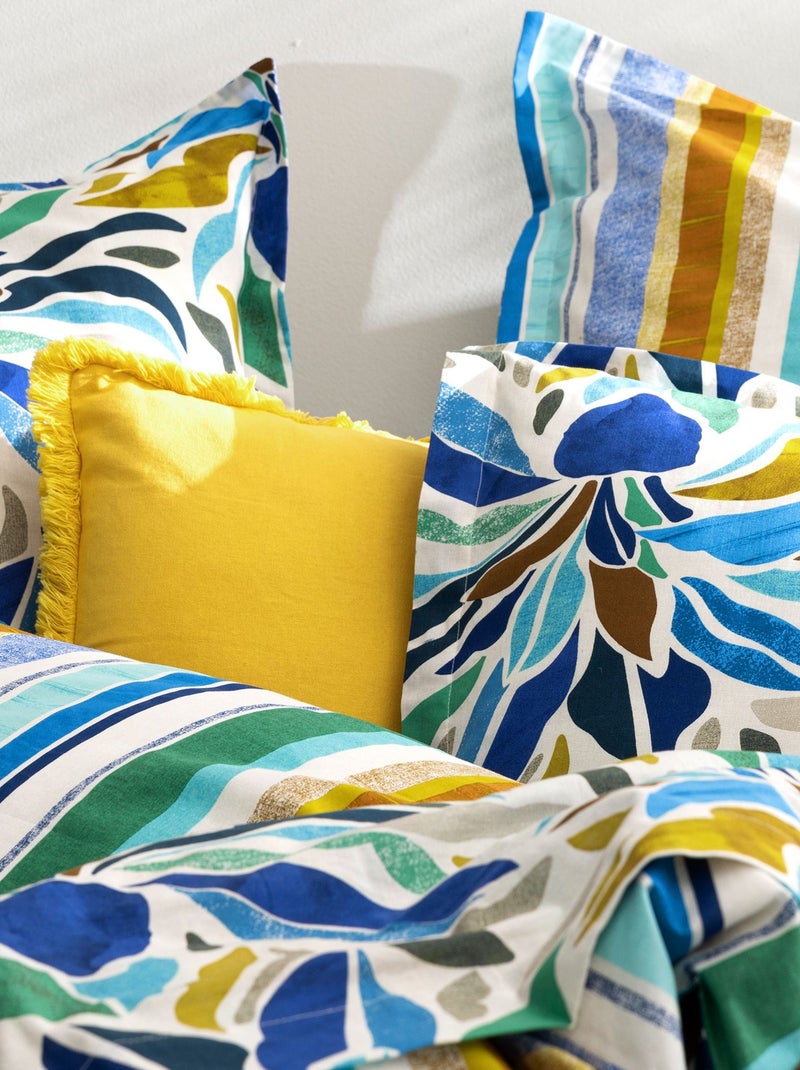 Becquet - Taie volant FESTIVE en coton Bleu - Kiabi