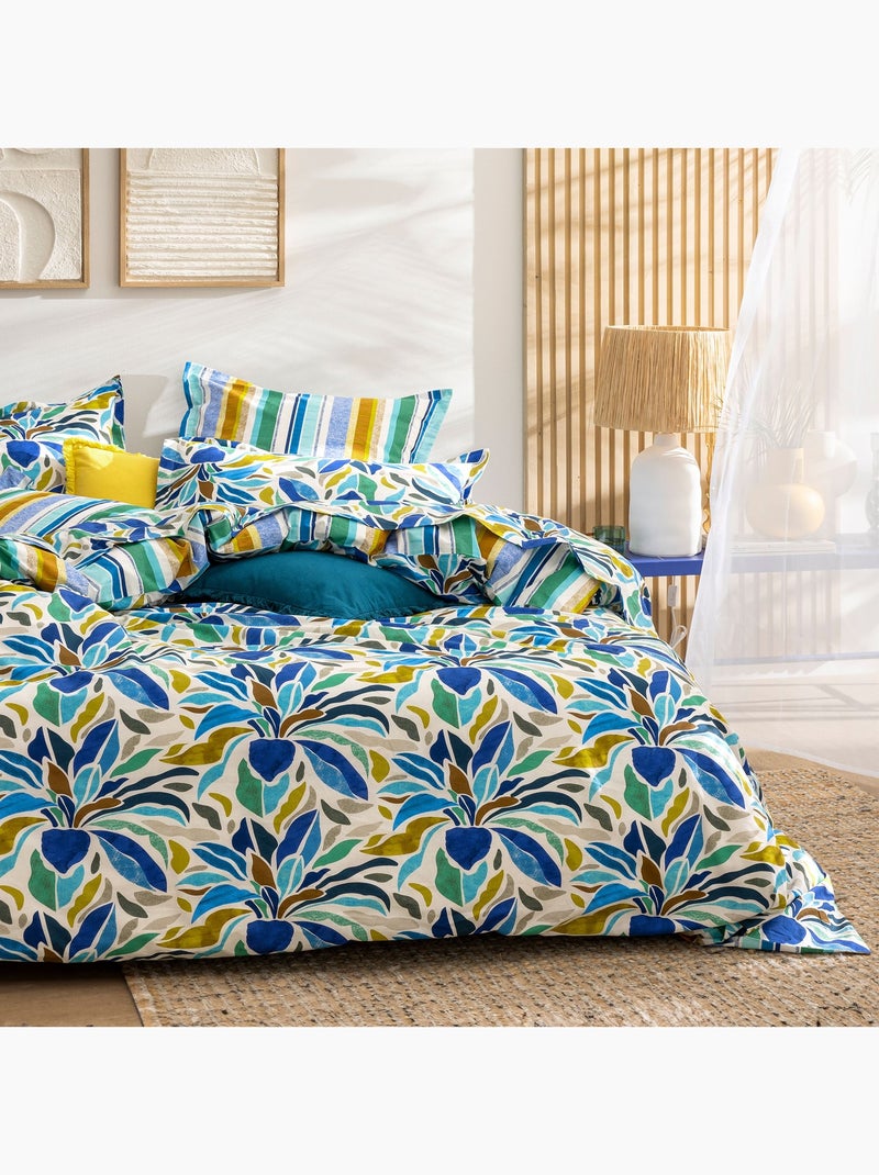 Becquet - Taie volant FESTIVE en coton Bleu - Kiabi