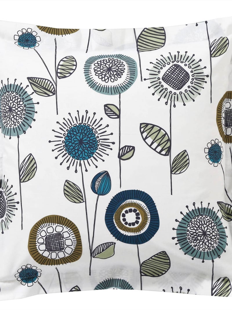 Becquet - Taie volant FIFTY en coton Bleu - Kiabi