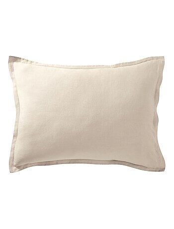 Becquet - Taie volant Gamme unie lin prélavé en lin