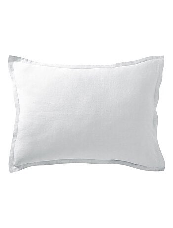 Becquet - Taie volant Gamme unie lin prélavé en lin