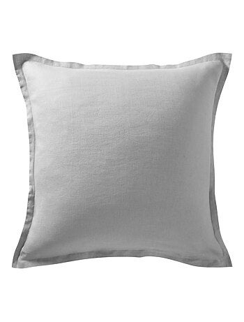 Becquet - Taie volant Gamme unie lin prélavé en lin