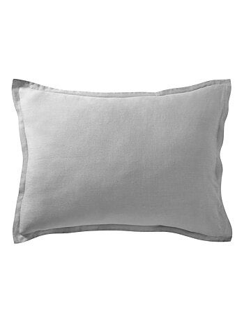 Becquet - Taie volant Gamme unie lin prélavé en lin