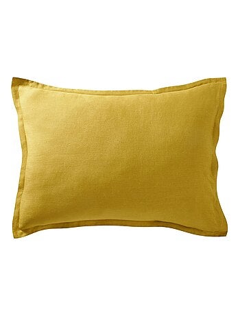 Becquet - Taie volant Gamme unie lin prélavé en lin