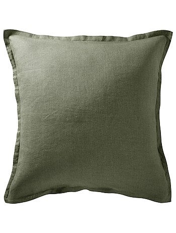 Becquet - Taie volant Gamme unie lin prélavé en lin