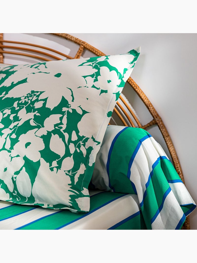Becquet - Taie volant GREEN SPRING en coton Vert - Kiabi