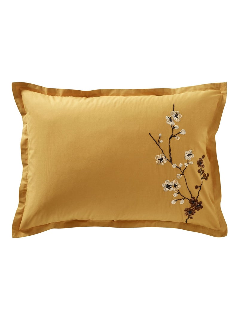 Becquet - Taie volant ILE SACREE en coton Jaune foncé - Kiabi