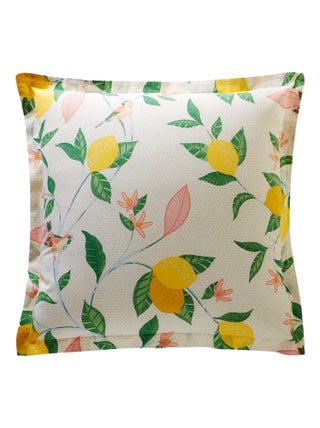 Becquet - Taie volant LEMON BIRD en coton