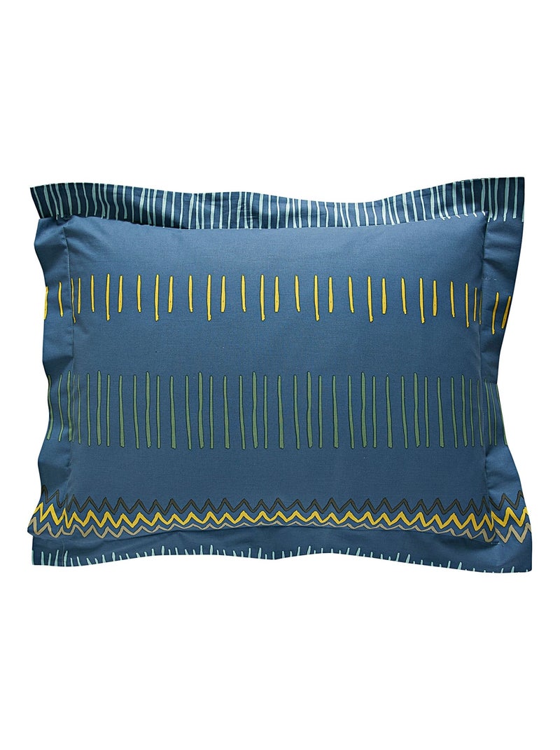 Becquet - Taie volant METISSE en coton Bleu - Kiabi