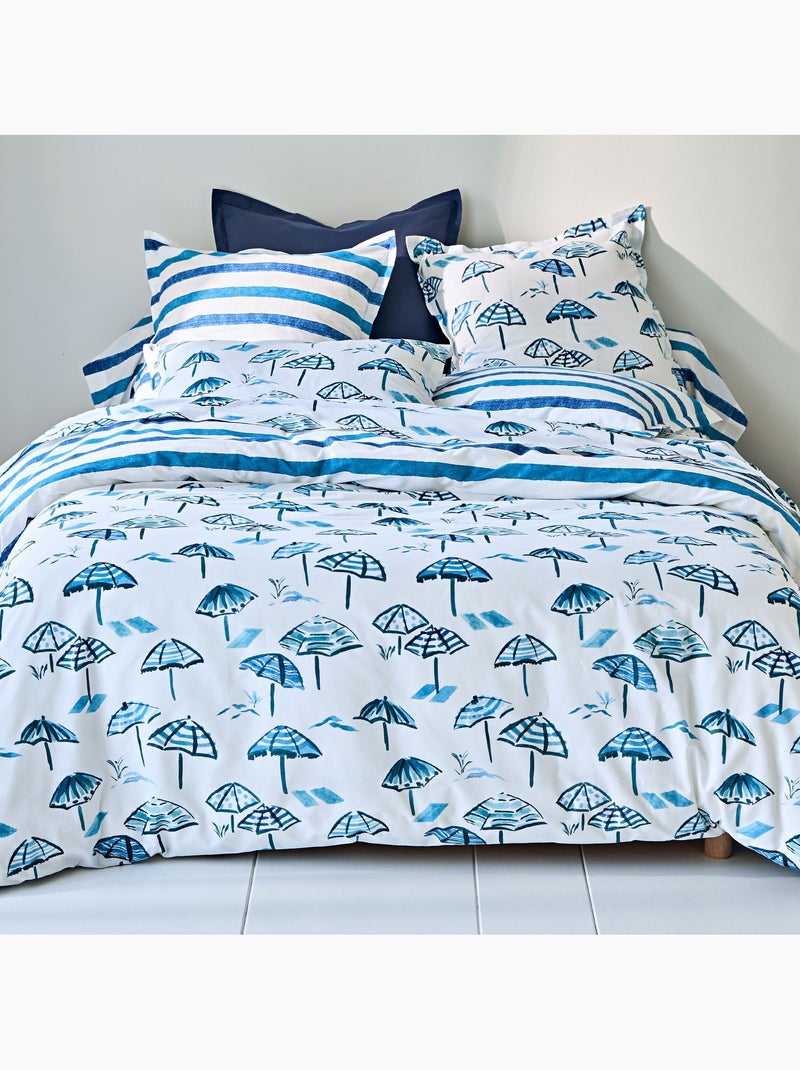 Becquet - Taie volant PARASOLS en coton Bleu - Kiabi