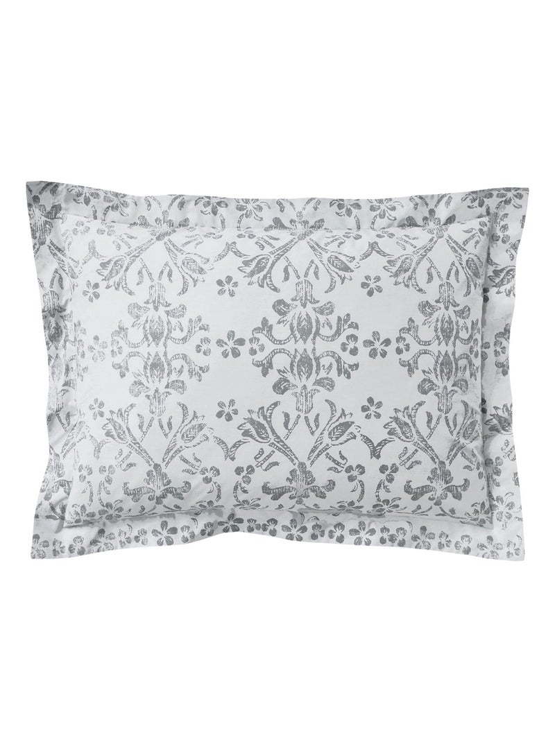 Becquet - Taie volant PASTOURELLE en coton Gris Argenté - Kiabi