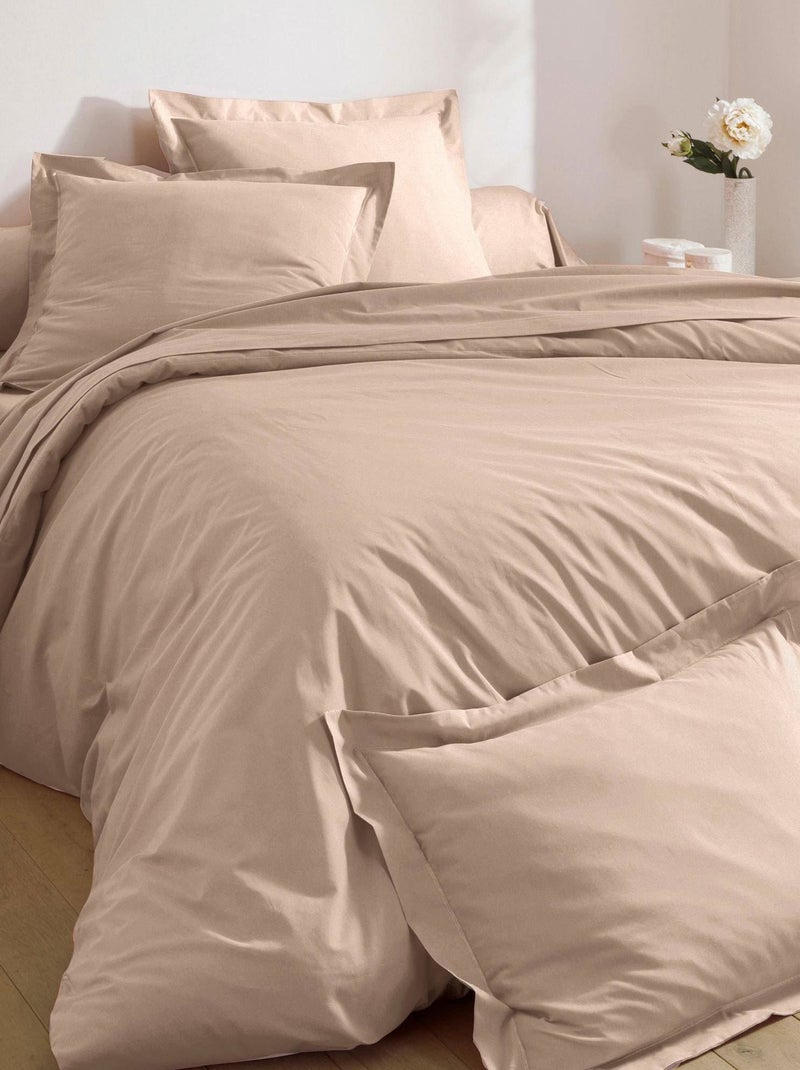 Becquet - Taie volant PERCALE 2015 en coton Beige sable - Kiabi