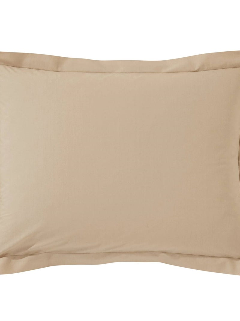 Becquet - Taie volant PERCALE 2015 en coton Beige sable - Kiabi