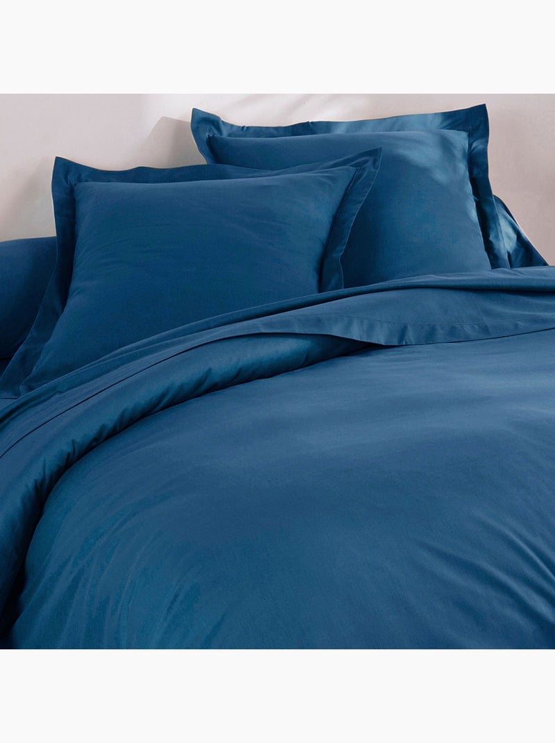 Becquet - Taie volant PERCALE 2015 en coton Bleu nuit - Kiabi