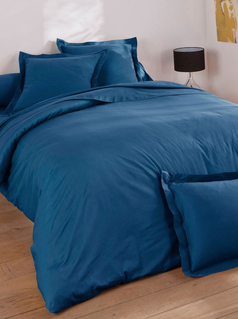 Becquet - Taie volant PERCALE 2015 en coton Bleu nuit - Kiabi