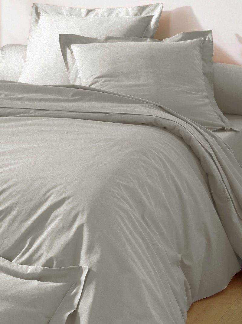 Becquet - Taie volant PERCALE 2015 en coton Gris clair - Kiabi