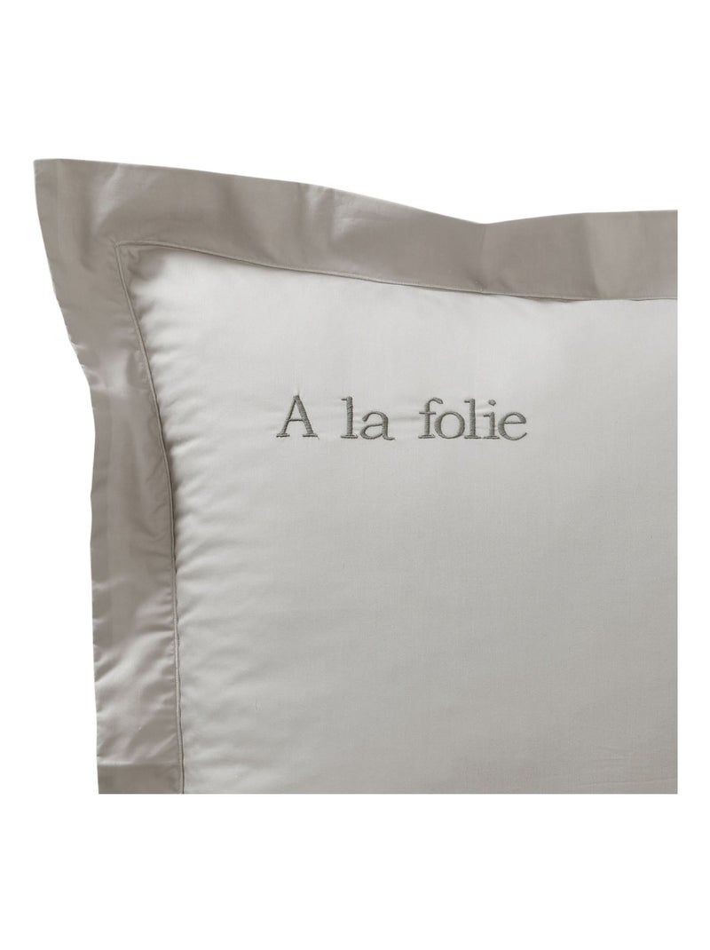 Becquet - Taie volant PERCALE 2015 en coton Gris clair - Kiabi