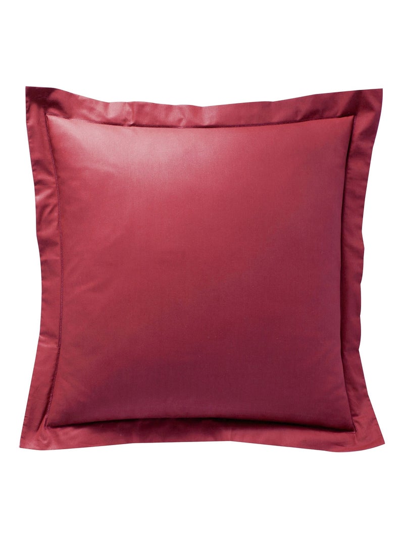 Becquet - Taie volant PERCALE 2015 en coton Rouge grenat - Kiabi