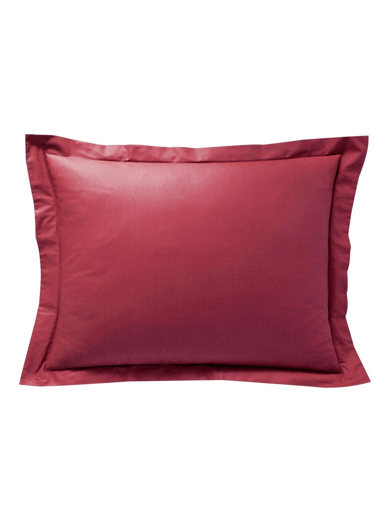 Becquet - Taie volant PERCALE 2015 en coton Rouge grenat - Kiabi