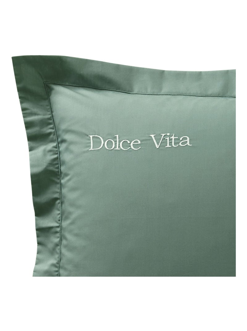Becquet - Taie volant PERCALE 2015 en coton Vert - Kiabi
