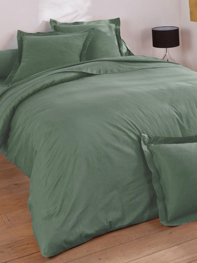 Becquet - Taie volant PERCALE 2015 en coton Vert - Kiabi