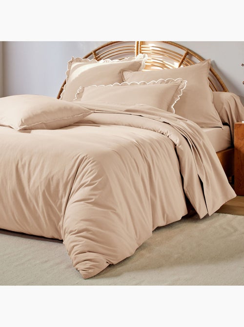 Becquet - Taie volant PERCALE LAVEE ONDULEE en coton - Kiabi