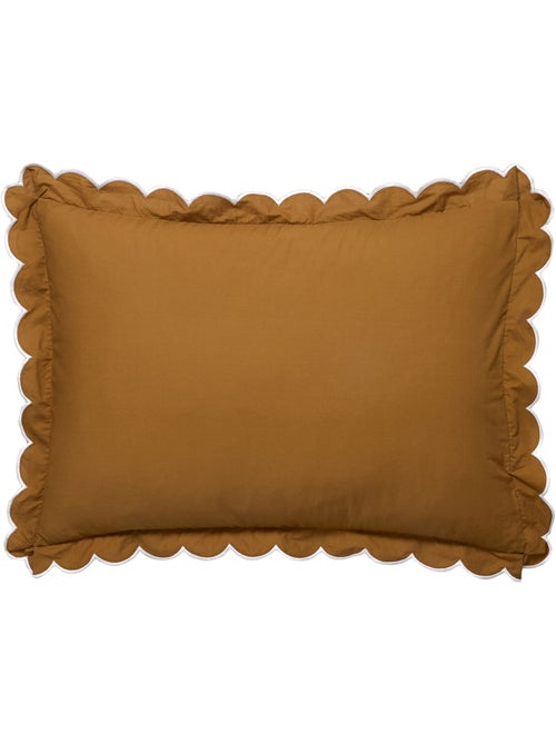 Becquet - Taie volant PERCALE LAVEE ONDULEE en coton - Kiabi