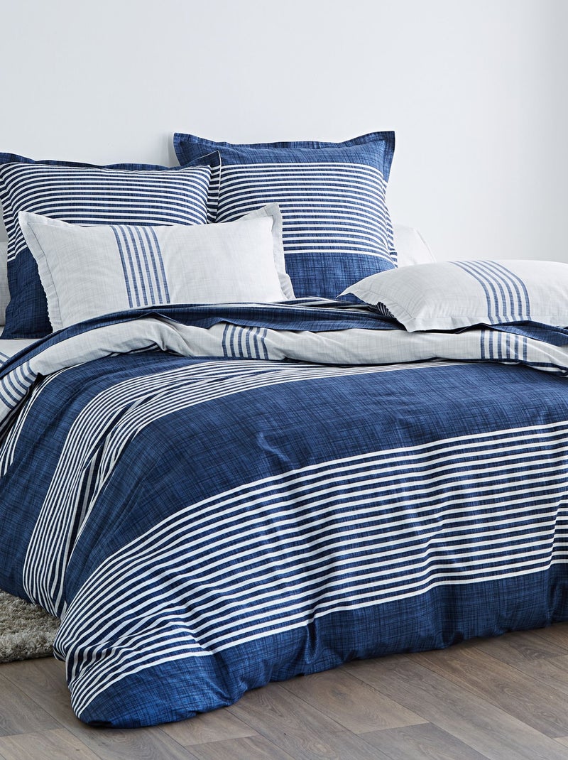 Becquet - Taie volant PLONGEON en coton Bleu marine - Kiabi