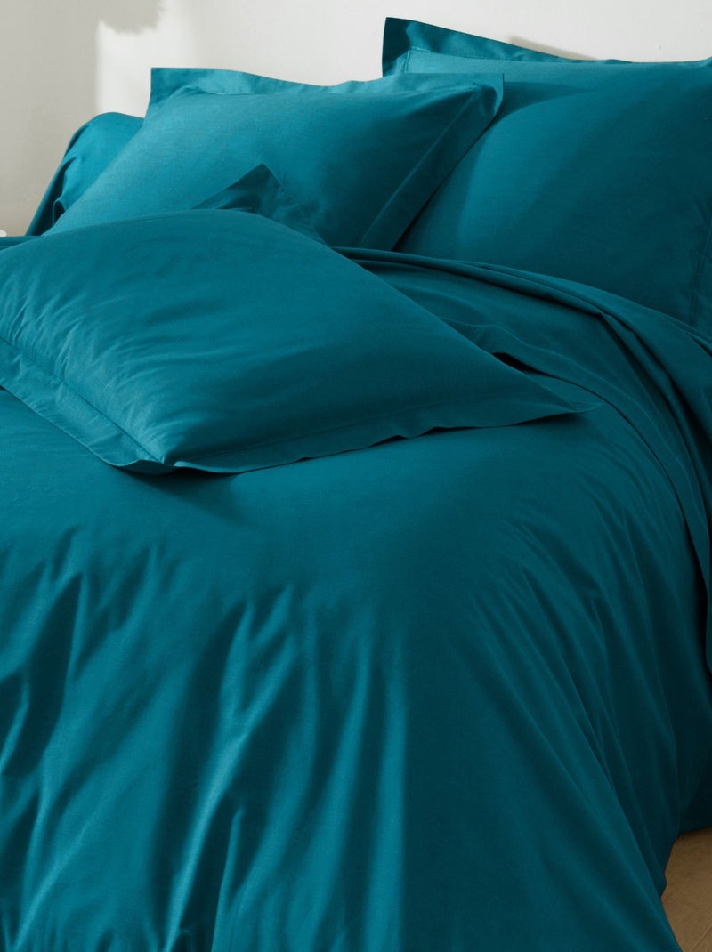 Becquet - Taie volant POLYCOTON UNI LAURÉAT en coton Bleu pétrole - Kiabi