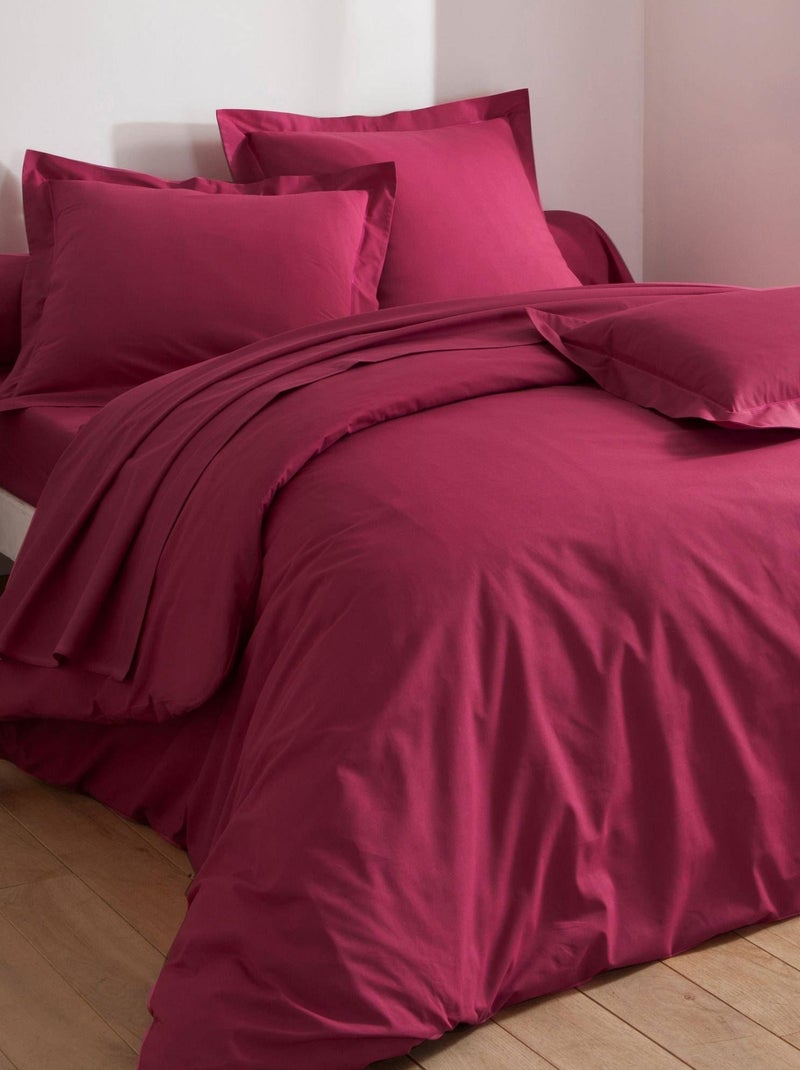 Becquet - Taie volant POLYCOTON UNI LAURÉAT en coton Rose foncé - Kiabi
