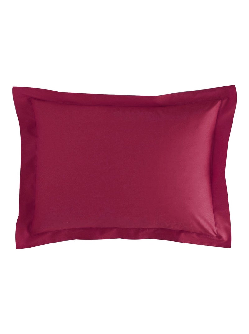 Becquet - Taie volant POLYCOTON UNI LAURÉAT en coton Rose foncé - Kiabi