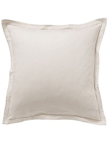 Becquet - Taie volant SATIN RAYE/UNI en coton