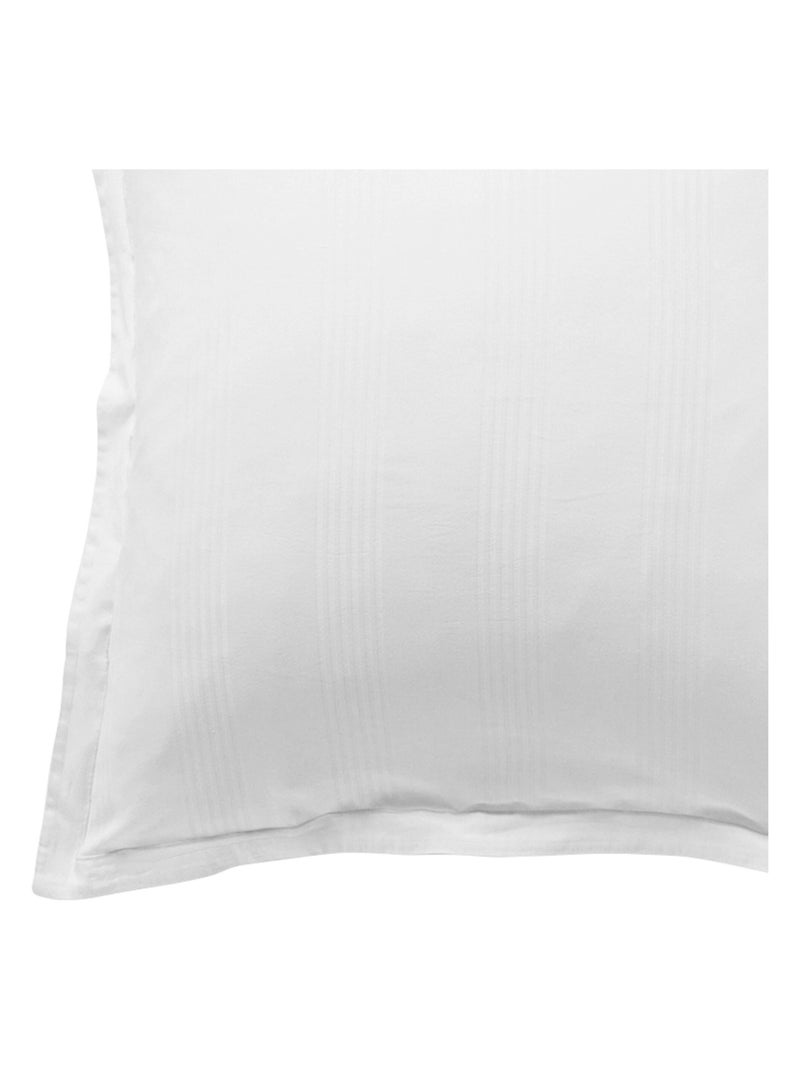 Becquet - Taie volant SATIN RAYE/UNI en coton Blanc - Kiabi