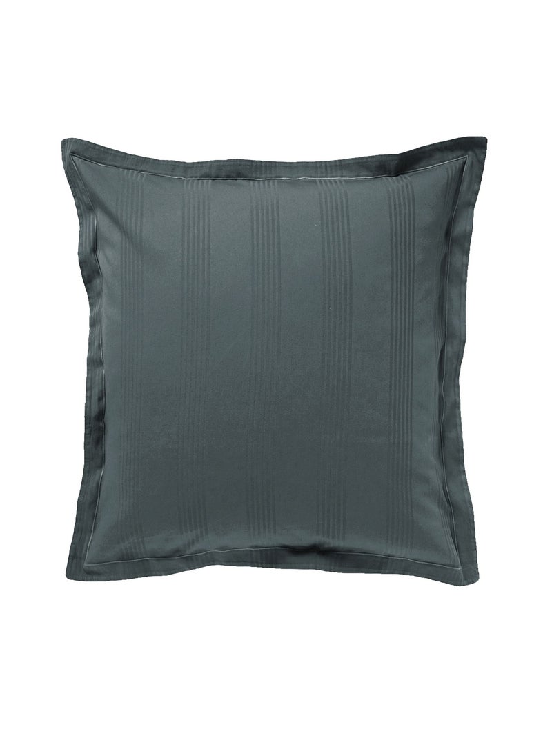 Becquet - Taie volant SATIN RAYE/UNI en coton Gris foncé - Kiabi
