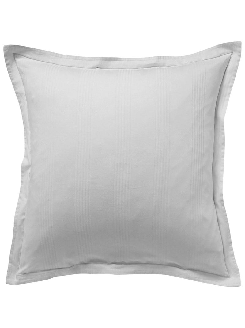 Becquet - Taie volant SATIN RAYE/UNI en coton Gris perle - Kiabi
