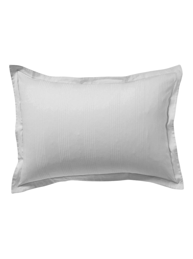 Becquet - Taie volant SATIN RAYE/UNI en coton Gris perle - Kiabi