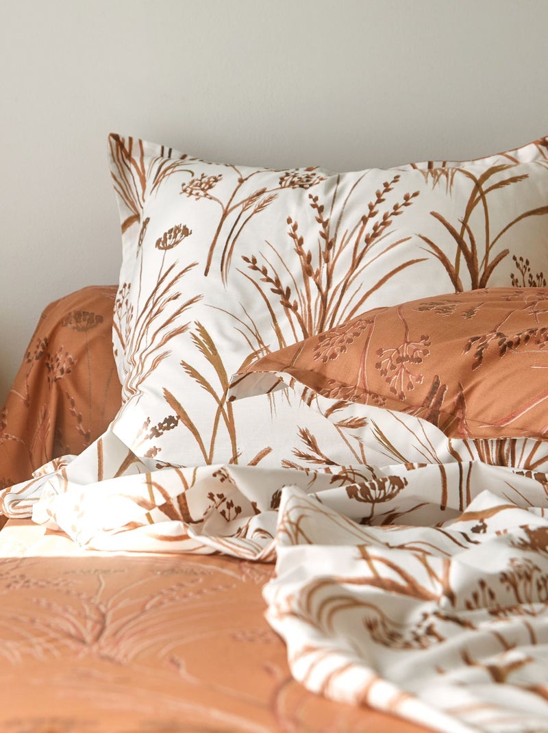 Becquet - Taie volant SOUFFLE DE PAILLE en coton Terracotta - Kiabi