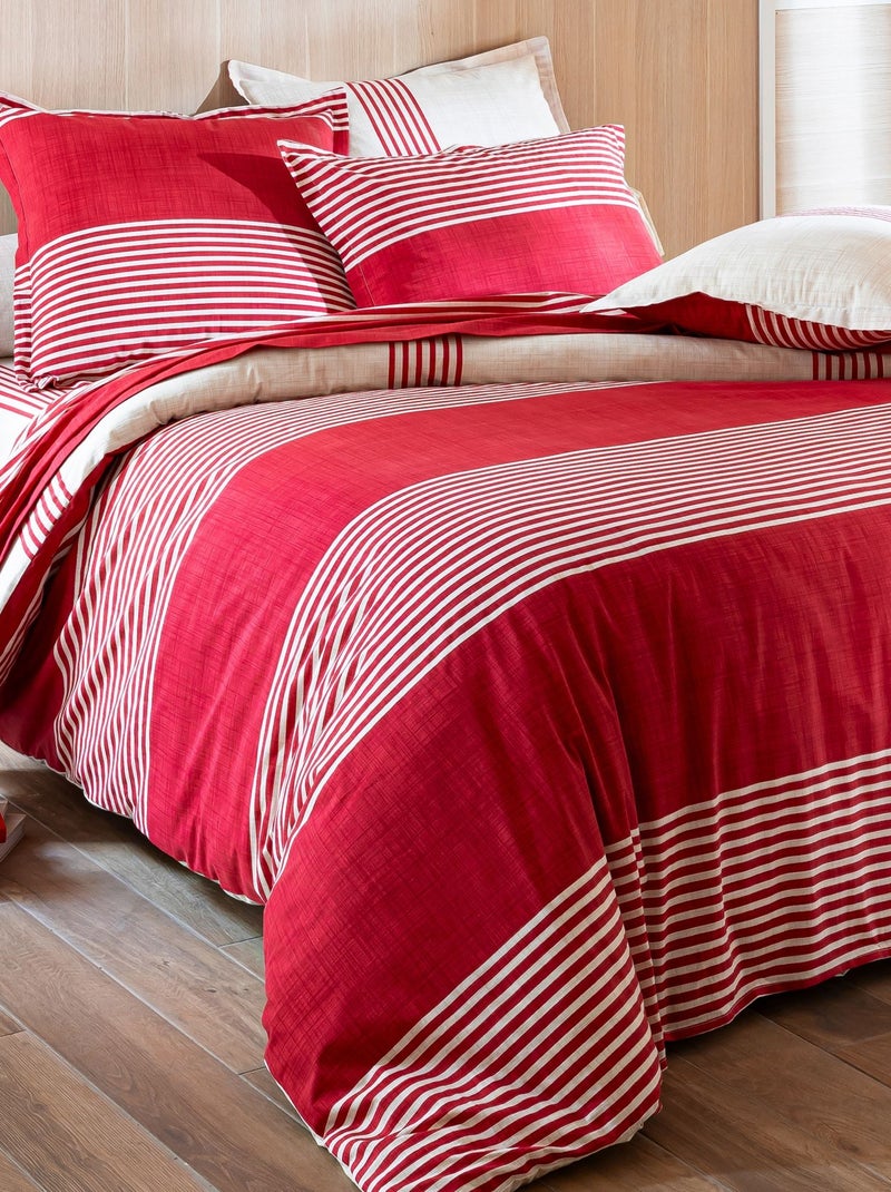 Becquet - Taie volant TOBOGGAN en coton Rouge - Kiabi