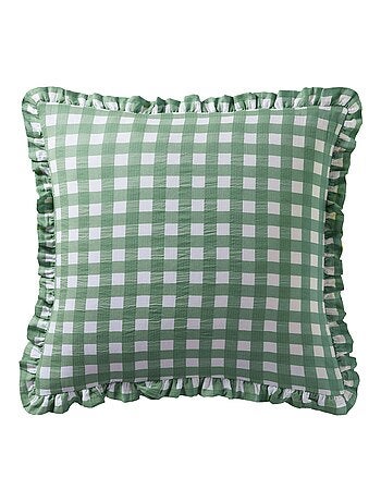 Becquet - Taie volant VICHY en coton